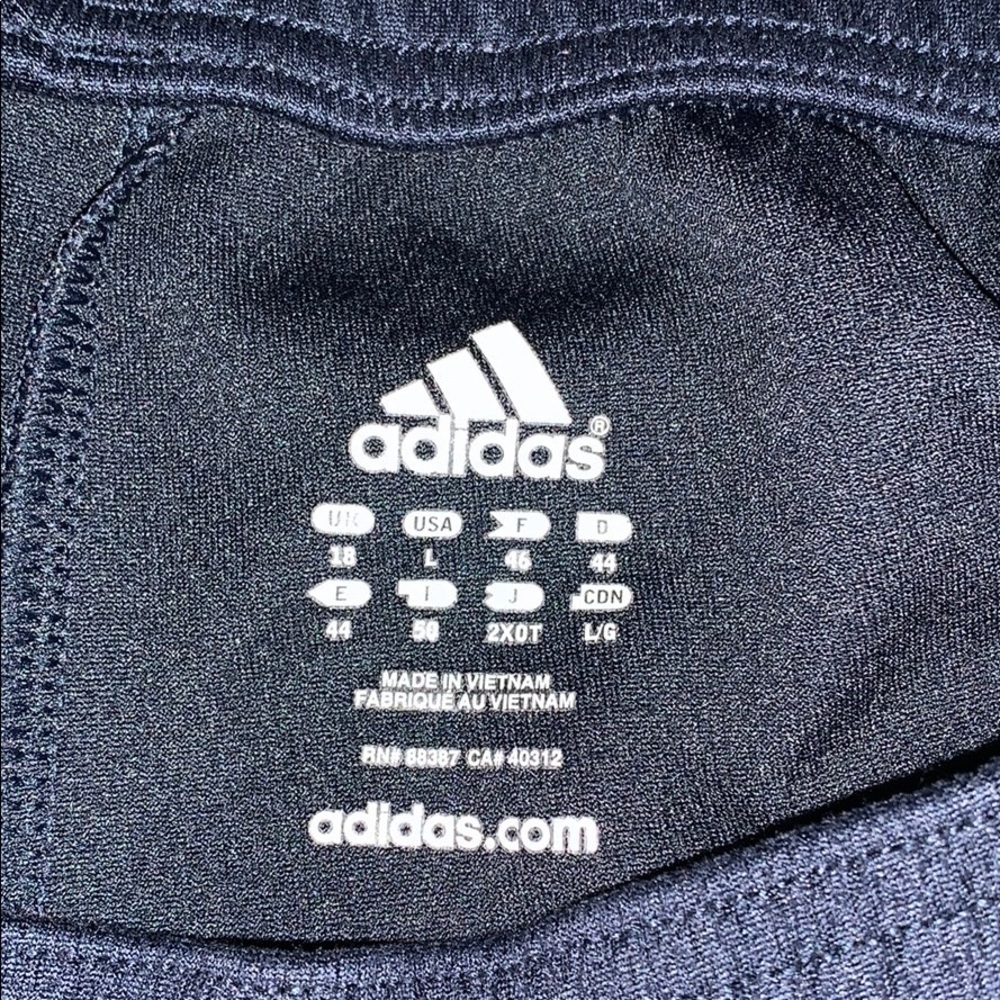 Size L Adidas Navy Crop Track Pants - Picture 2 of 6
